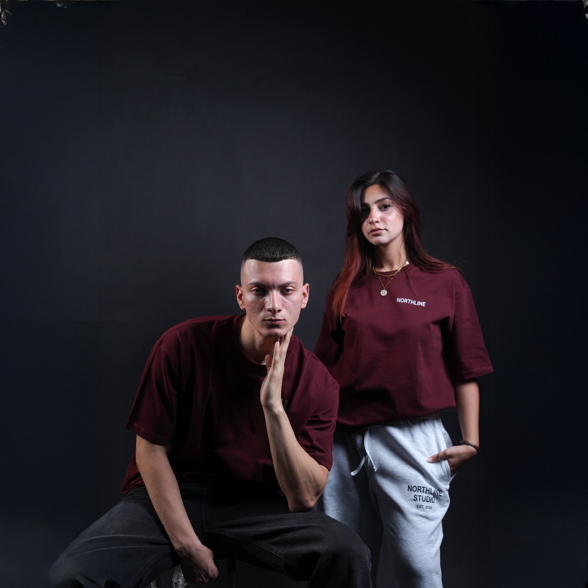 Northline hero — burgundy duo, optimized