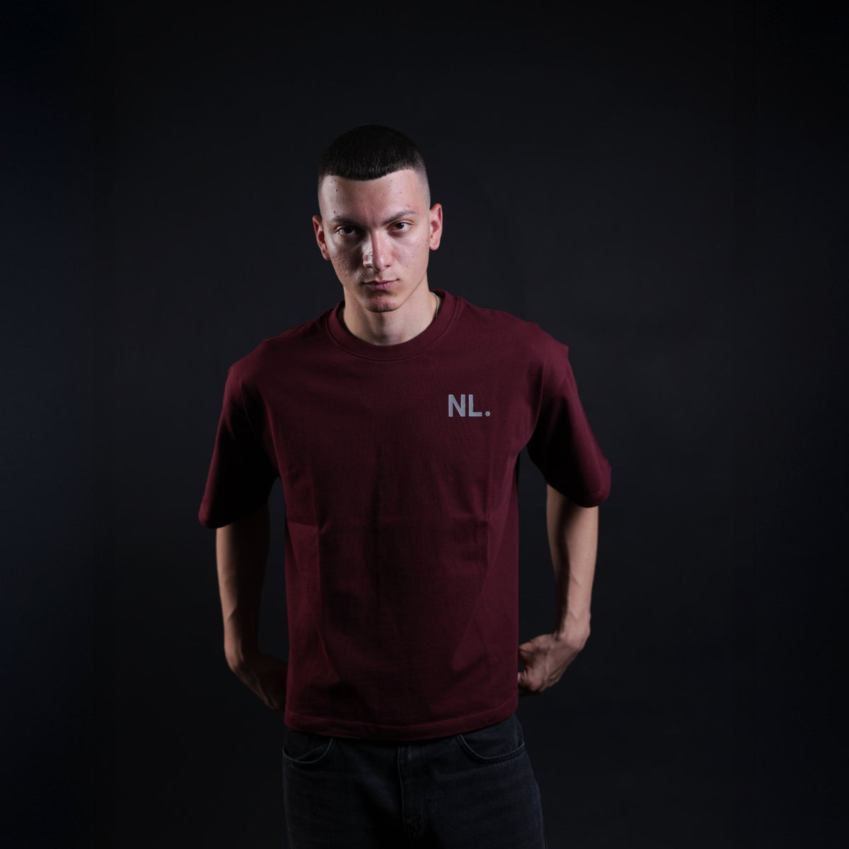 Northline Dept. Tee Burgundy Boxy Fit, view 3