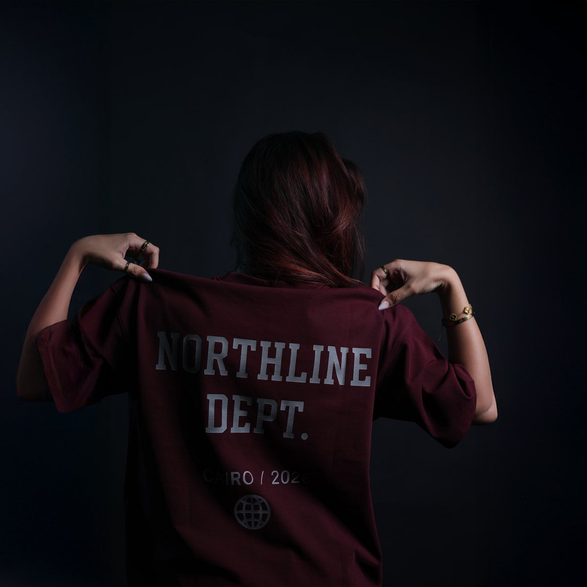 Northline Dept. Tee Burgundy Boxy Fit, view 4
