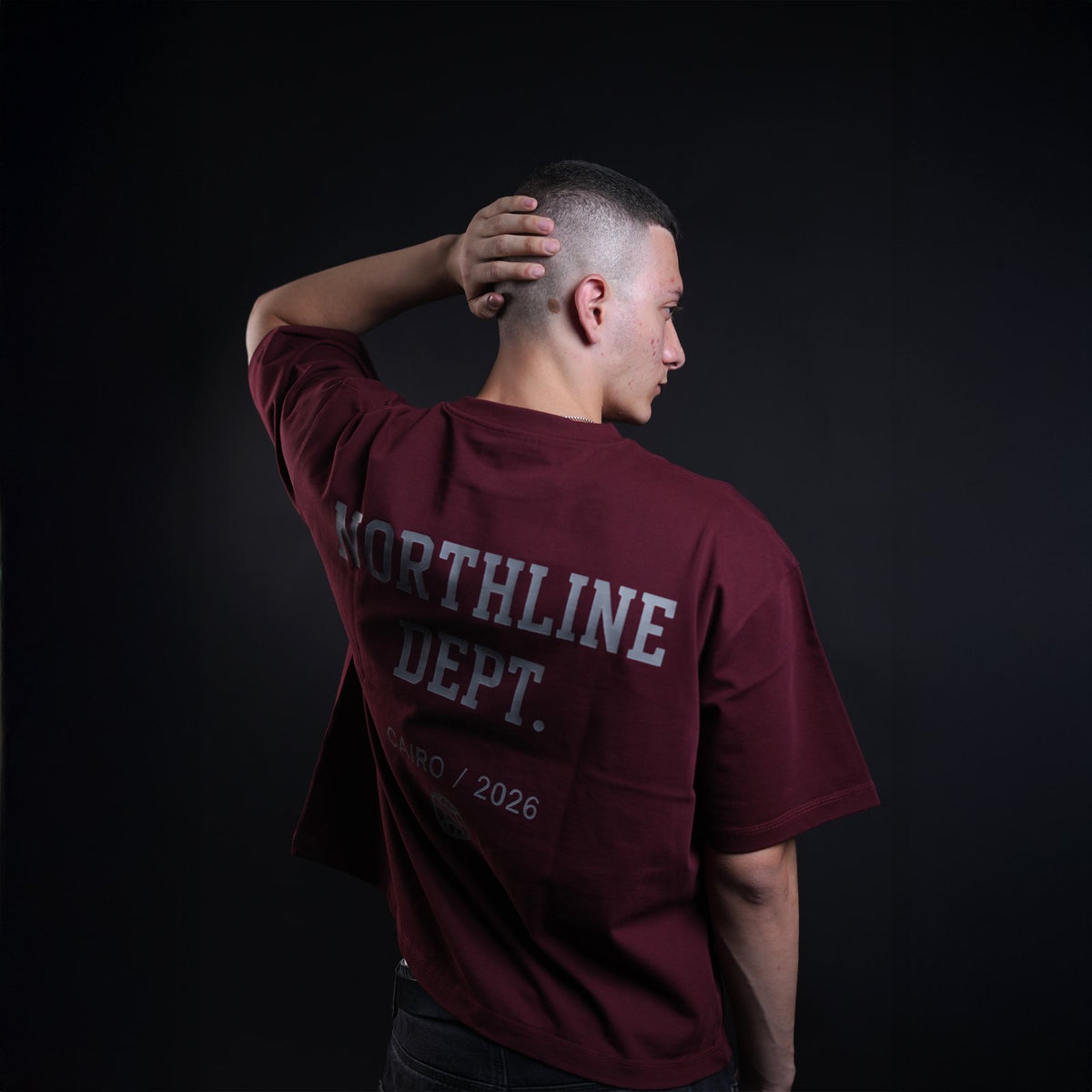 Northline Dept. Tee Burgundy Boxy Fit, view 5