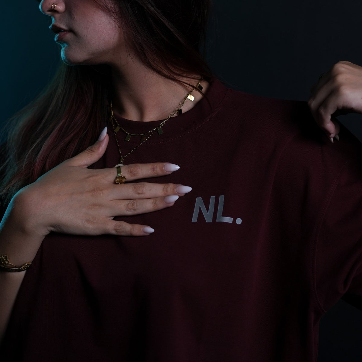 Northline Dept. Tee Burgundy Boxy Fit, view 6