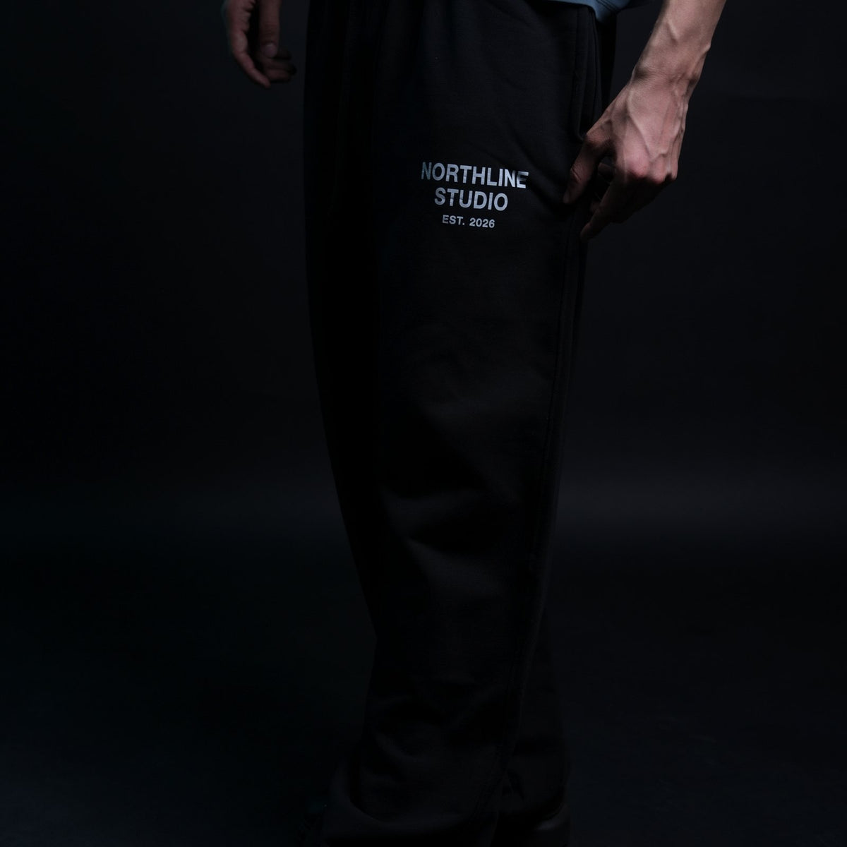 Northline Black Wide Leg Sweatpants, view 1