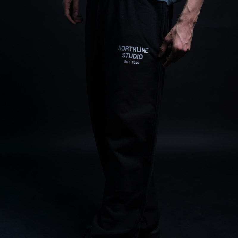 Northline Black Wide Leg Sweatpants, view 1