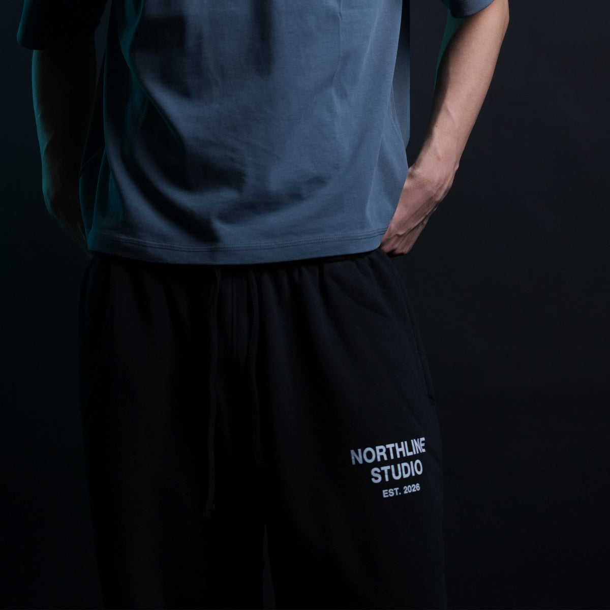Northline Black Wide Leg Sweatpants, view 2
