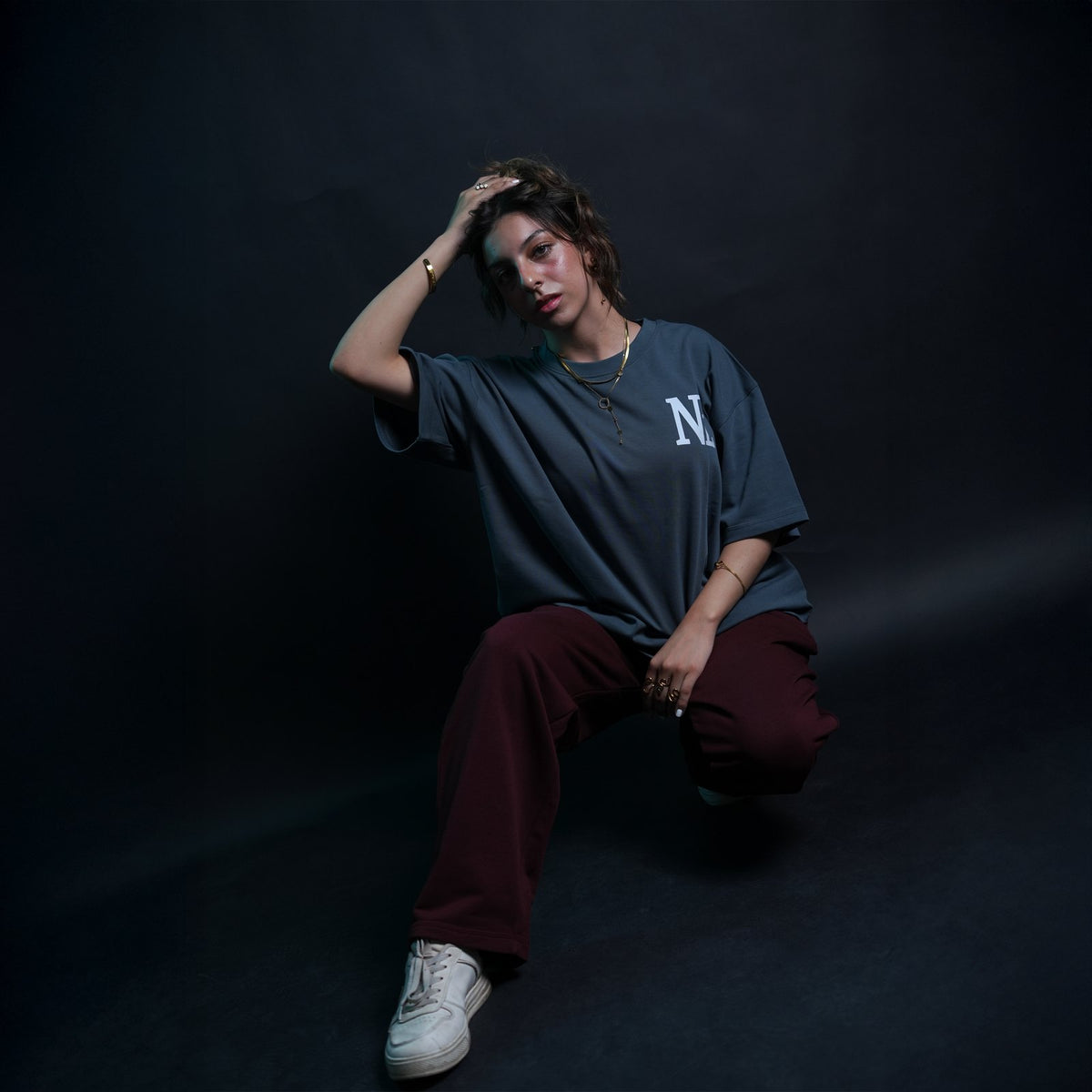 Northline Burgundy Wide Leg Sweatpants, view 2