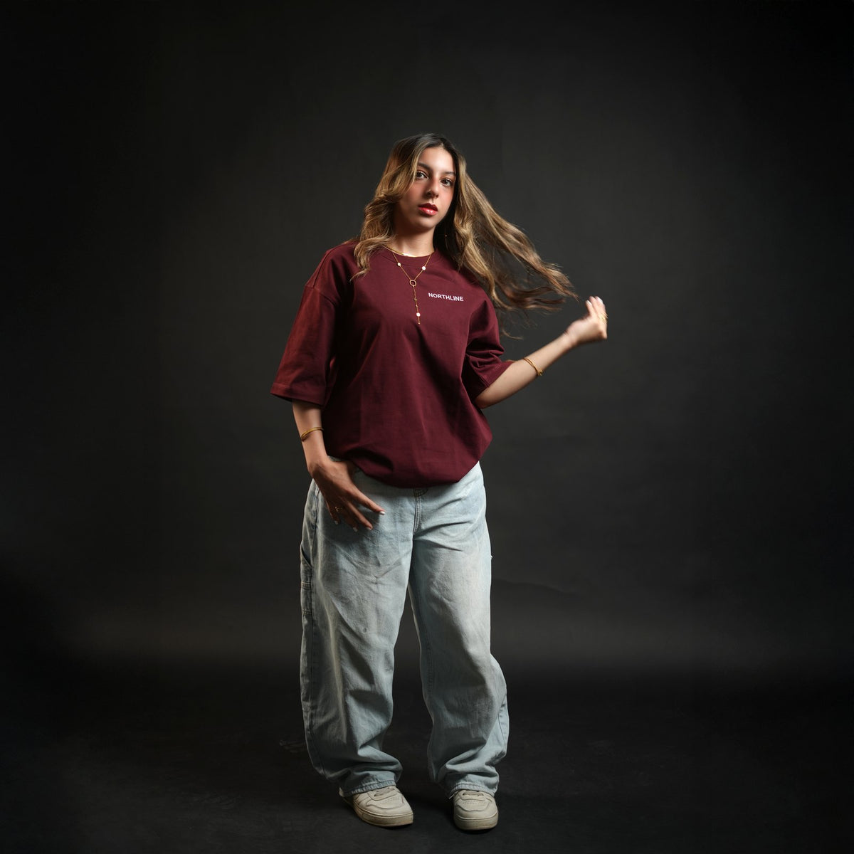 Northline Everyday Uniform Tee Burgundy, view 1