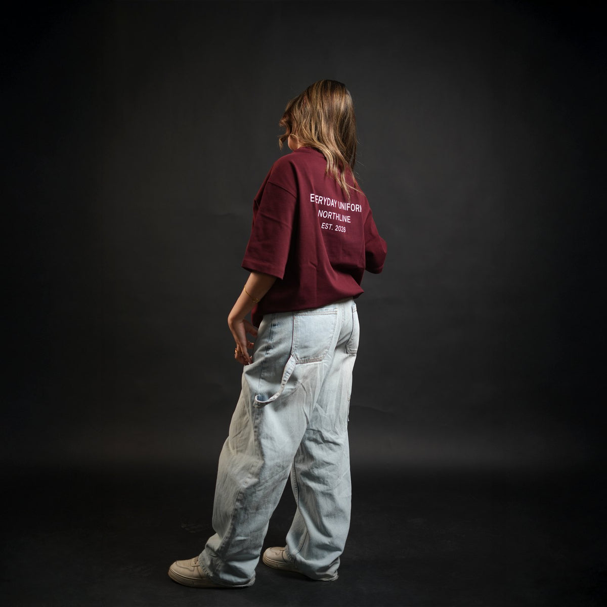 Northline Everyday Uniform Tee Burgundy, view 3