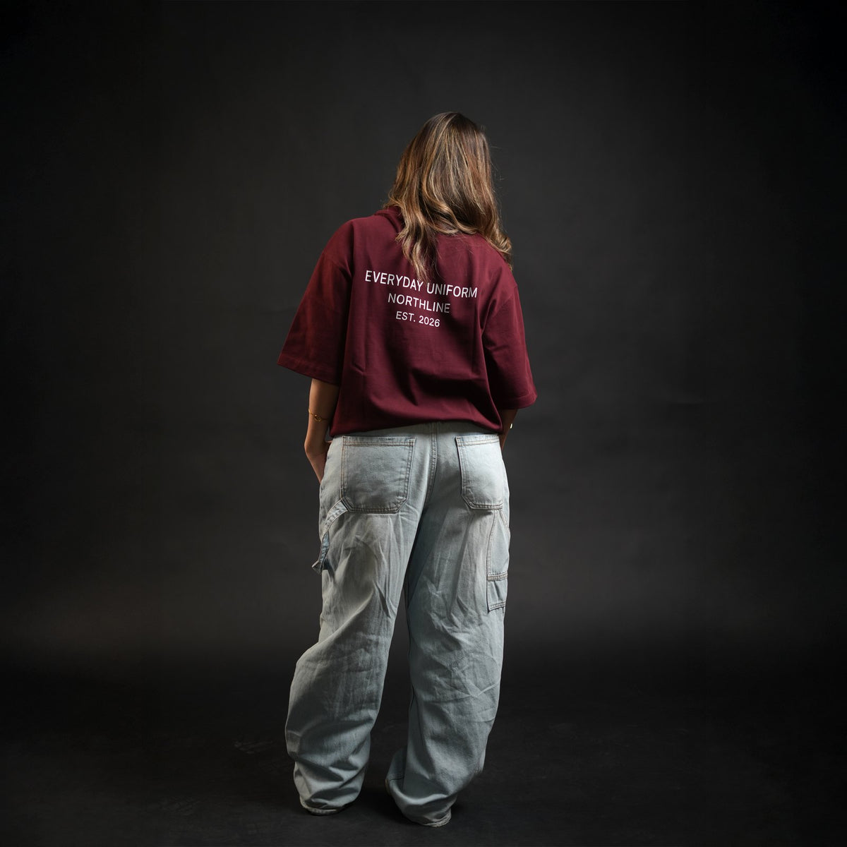 Northline Everyday Uniform Tee Burgundy, view 4