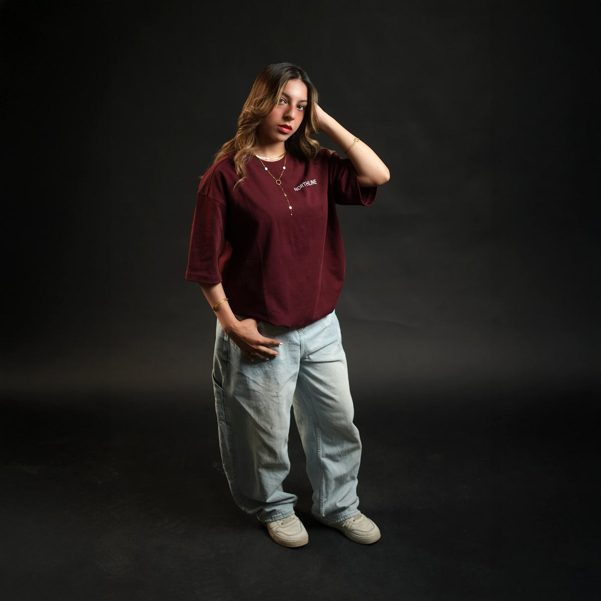 Northline Everyday Uniform Tee Burgundy, view 7
