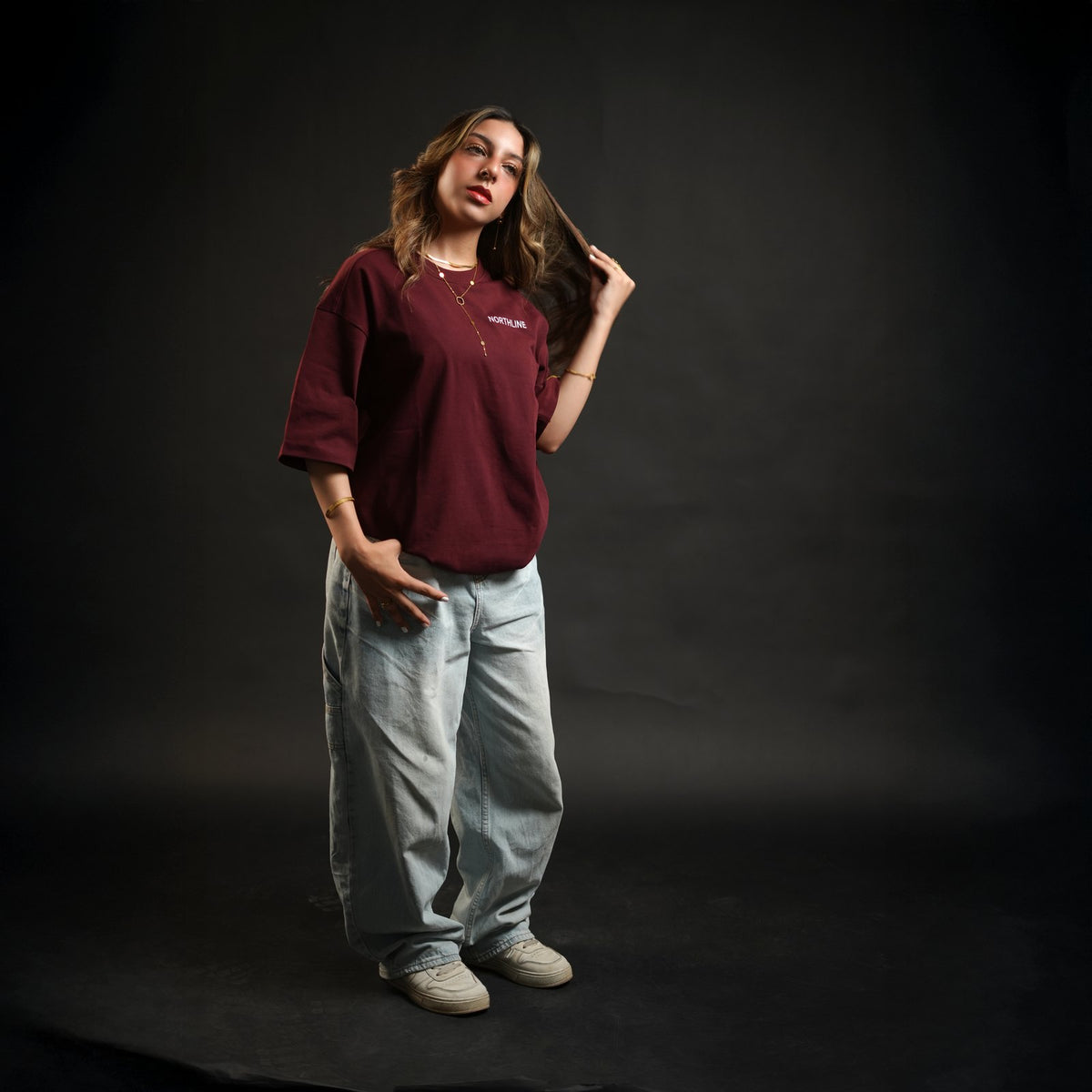 Northline Everyday Uniform Tee Burgundy, view 8