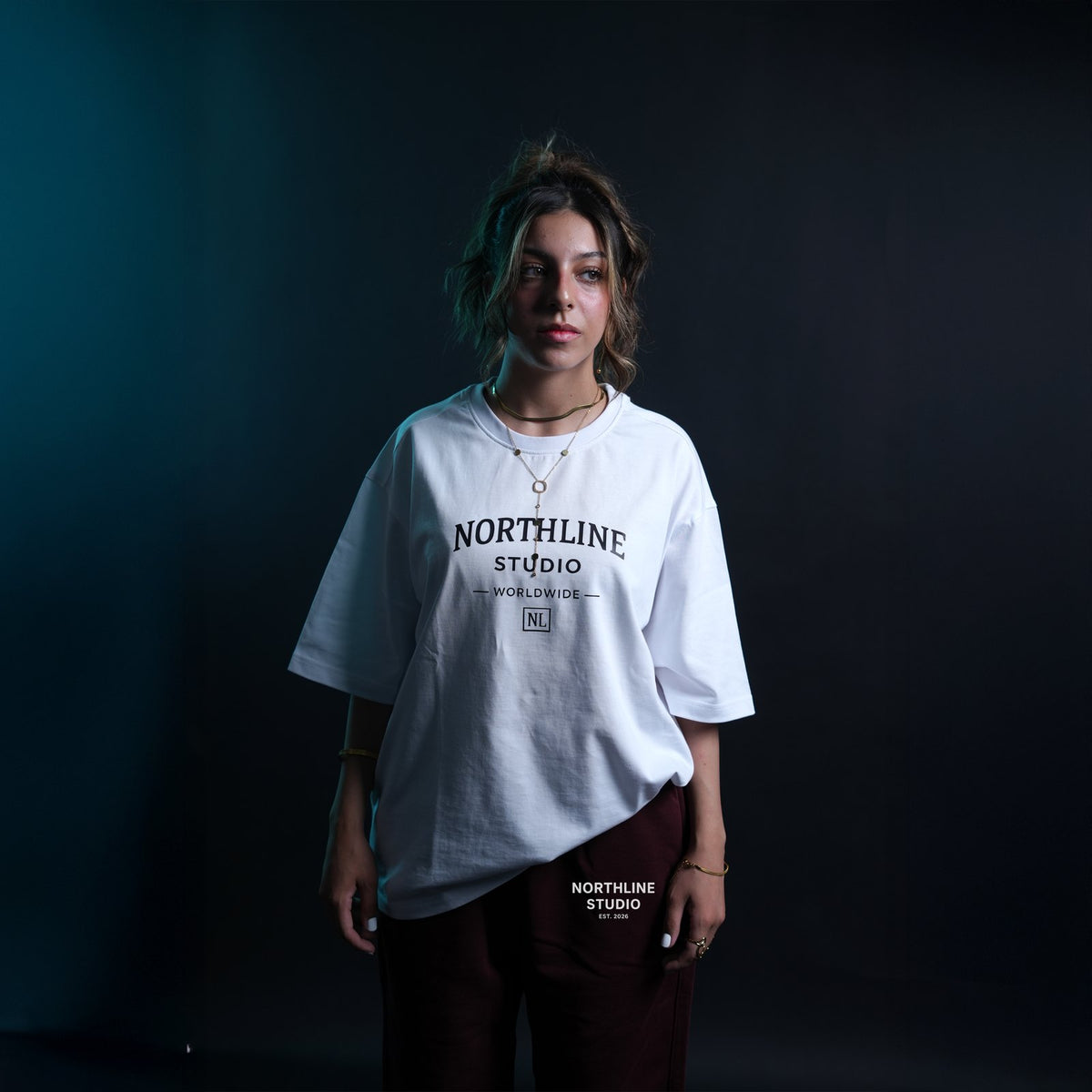Northline Global Perspective Tee White Boxy Fit, view 3